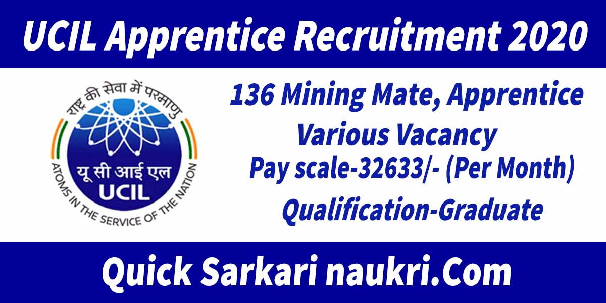 UCIL Apprentice Recruitment 2020 Details