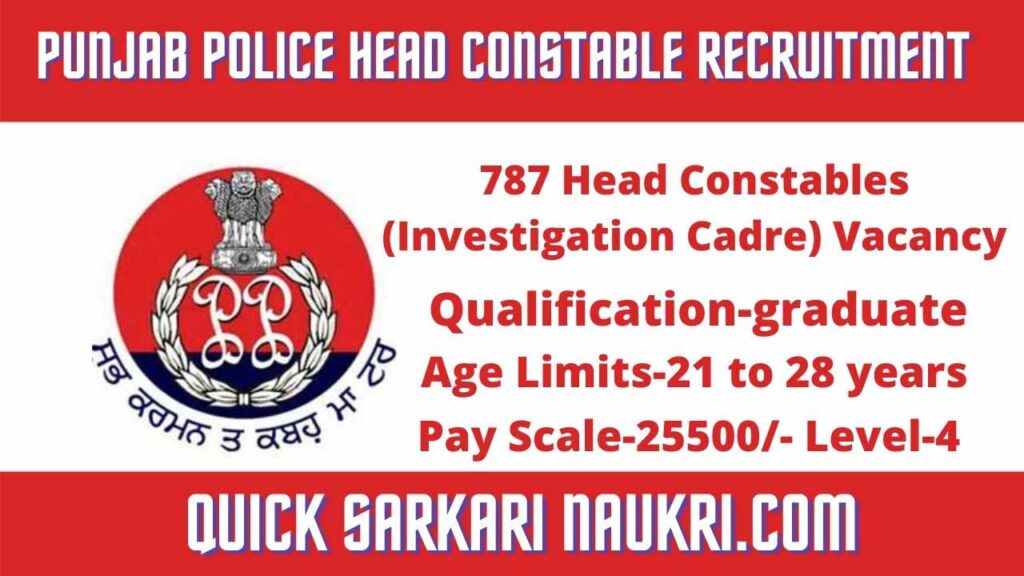 punjab-police-head-constable-recruitment-2021-salary-exam